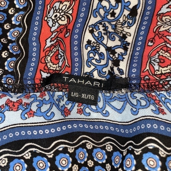 2/$30 Tahari Floral Duster Open Front Medium Length Light Flowy Cottagecore L-XL - Picture 2 of 3